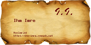 Ihm Imre névjegykártya