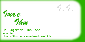 imre ihm business card